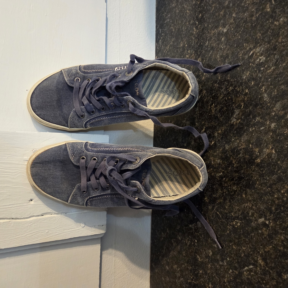 Blue Sneakers with White  Sole and Womens 11 Just.need a Little Toothbrush Scrub